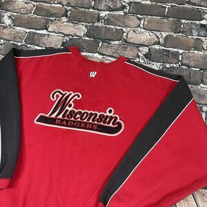 Varsity Athletic by Cadre Wisconsin Badgers Crewneck Script Sweatshirt Size XL